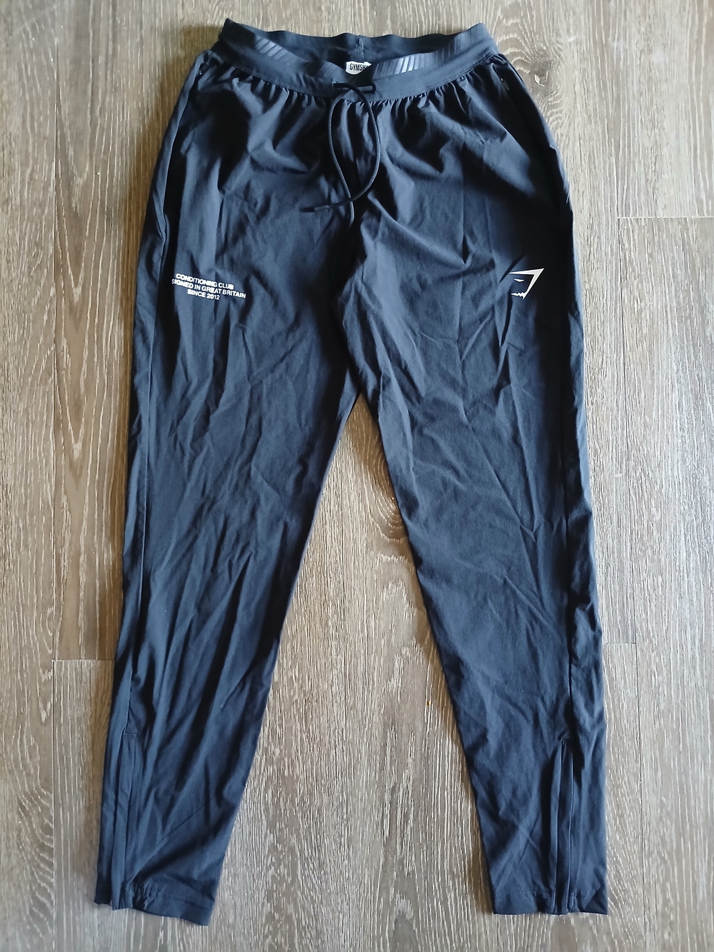Gymshark Black Women's Track Joggers with Logo Zip Leg Bottoms